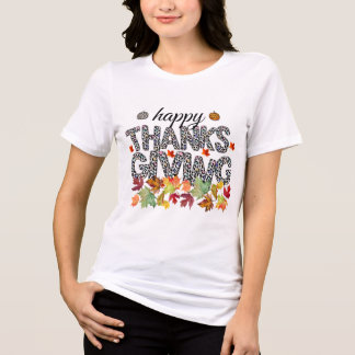 Triblenda Feliz Día de Acción de Gracias Camiseta de Estampa