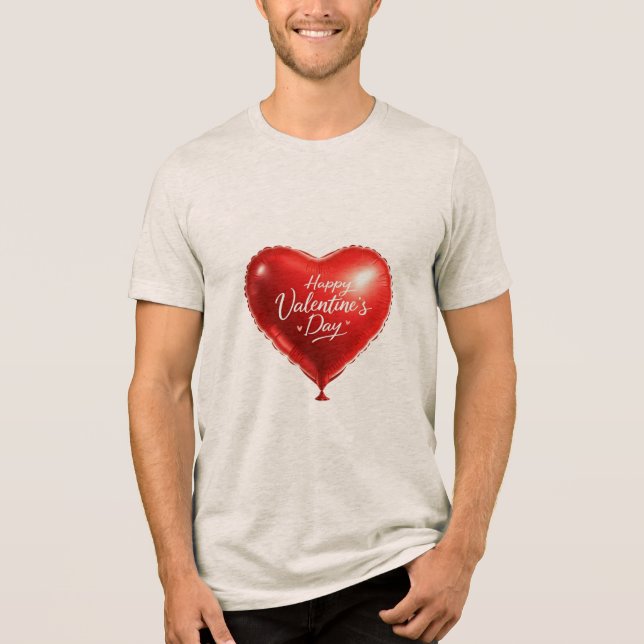 Triblenda Feliz Día de San Valentín, camiseta de corazón (Anverso)