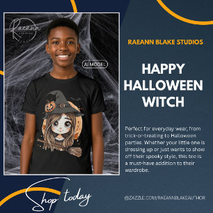 Triblenda Feliz Halloween Bruja Camiseta Juvenil Tri-Blend