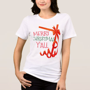 Triblenda feliz navidad y diseño de camiseta de envoltura de