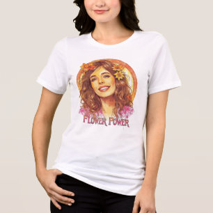 Triblenda Flower Power – Camiseta Hippie Vintage de los 70