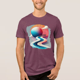 Triblenda Flujo geométrico: camiseta de patrón abstracto