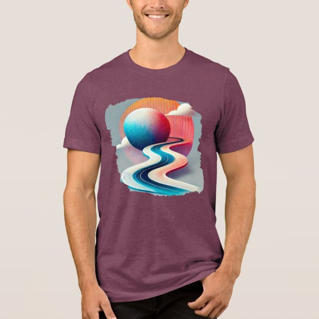 Triblenda Flujo geométrico: camiseta de patrón abstracto (Anverso)
