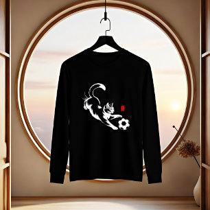 Triblenda Gato Afortunado Minimalista Zen Camiseta Femenina 