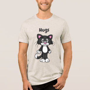 Triblenda Gato esmoquin abraza camiseta