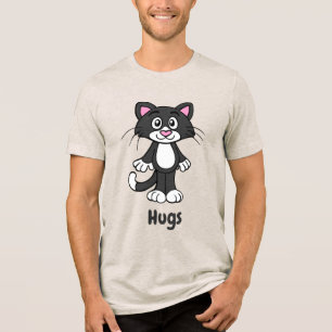 Triblenda Gato esmoquin abraza camiseta
