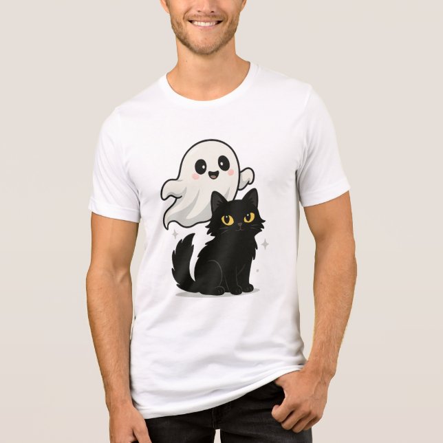 Triblenda Gato fantasma con vibración de una camiseta gracio (Anverso)