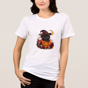 Triblenda • Gato negro de Halloween lindo Bruja en Camiseta