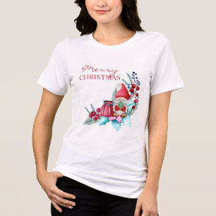 Triblenda Gnome con camiseta de árbol de Navidad
