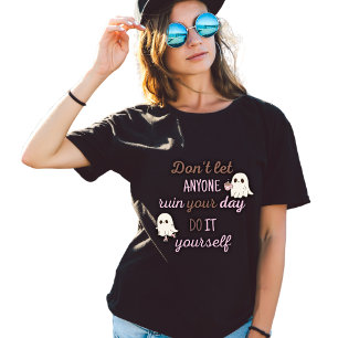 Triblenda Graciosa camiseta fantasma de Halloween con cita d
