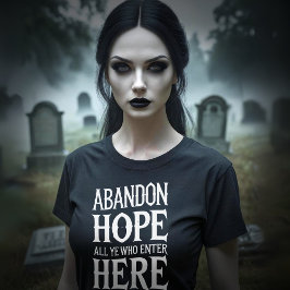 Triblenda Halloween Abandon Hope cita la camiseta triple mez