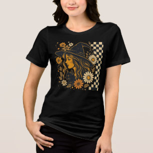 Triblenda Halloween Camiseta Oscura De Giro De Gato Brujo