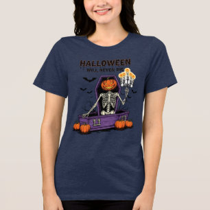 Triblenda Halloween nunca morirá camiseta - cabeza de calaba