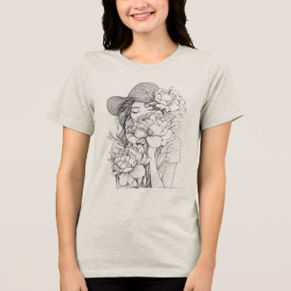 Triblenda Hermoso diseño de camiseta floral
