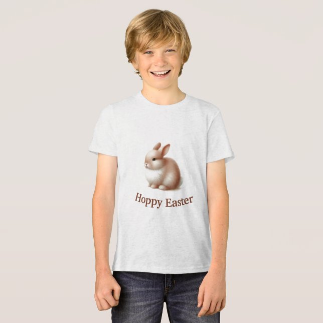Triblenda Hoppy Easter Bunny | Camiseta Cute Kids Easter (Anverso Completo)
