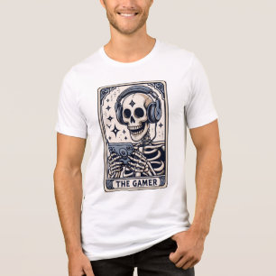 Triblenda La Camiseta de la Carta de Tarot del Esqueleto Gam