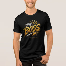 Triblenda La Camiseta de Poder de Streetwear de Oro The Boss