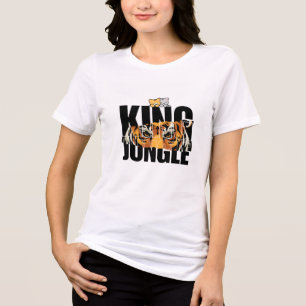 Triblenda La camiseta del diseño del león rey & gato