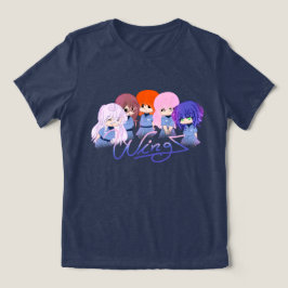 Triblenda La camiseta tri-mezcla de los personajes mirando f