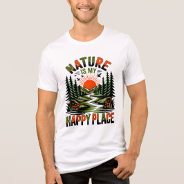 Triblenda La Naturaleza Es Mi Lugar Feliz Camiseta del Día d
