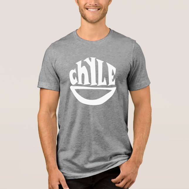 Triblenda Logotipo Chyle Smile Camiseta gris/blanca (Anverso)