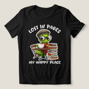Triblenda Lombriz de libros que lee la camiseta de las mujer