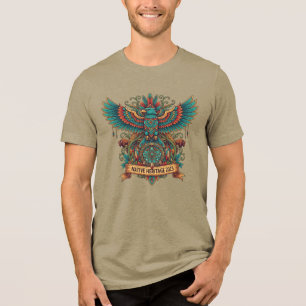 Triblenda Majestuosa Camiseta de Cultura Tribal Águila de He