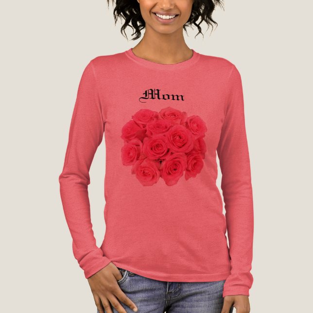 Triblenda Mamá camiseta Tee de una mujer rosa (Anverso)