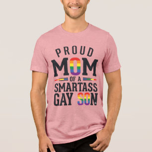 Triblenda Mamá orgullosa de un hijo gay descarado camiseta v