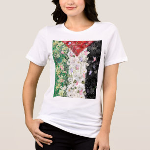 Triblenda Mapa floral de Palestina - Camiseta del Mapa de Pa