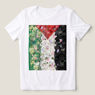 Triblenda Mapa floral de Palestina - Camiseta del Mapa de Pa
