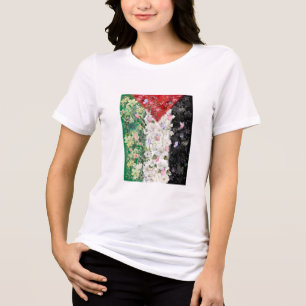 Triblenda Mapa floral de Palestina - Camiseta del Mapa de Pa