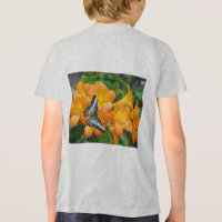 Mariposa azul con camiseta Rhododendron tropical