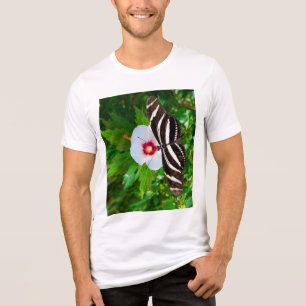 Triblenda Mariposa de cebra con camiseta roja de Hibiscus