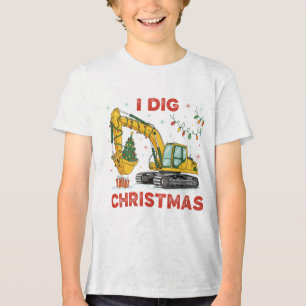 Triblenda Me Encanta La Navidad Camiseta Excavadora Lindo Ár