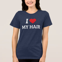 Triblenda "Me encanta mi cabello" Camiseta gráfica con coraz