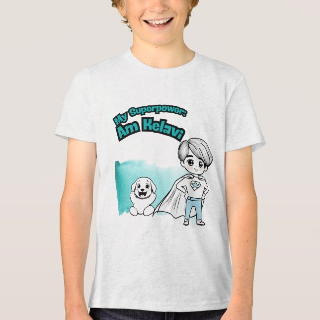 Triblenda Mi Superpoder: Am Kelavi! Camiseta para Niños (Anverso)