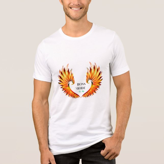 Triblenda MODO BOSS EN Camiseta Fiery Wings para los que (Anverso)
