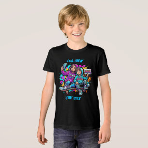 Triblenda Mom & Son Graffiti Calle: Camiseta de mezcla tripl