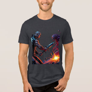 Triblenda Muerte cósmica Batalla Metalizado Camiseta
