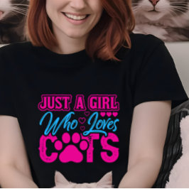 Triblenda Mujer de la camiseta de la dama del gato, chica qu