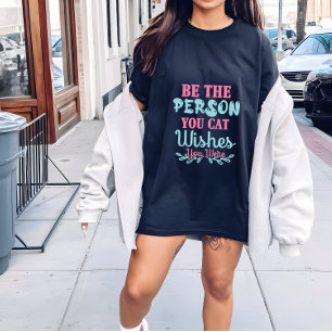 Triblenda Mujer de la camiseta de la dama del gato, sé la pe