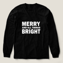 Navidad Alegre y Brillante Camiseta Negra