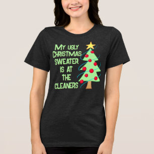 Triblenda Navidades feas arrojan divertida camiseta femenina
