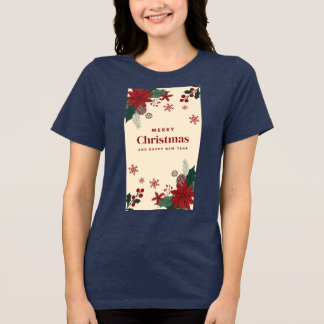Triblenda Navidades festivos flor camiseta - Traer vacacione