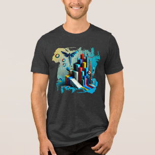 Triblenda Neon Dreamscape - Camiseta de arte digital