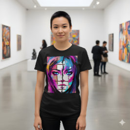 Triblenda Neon Soul | Camiseta de retrato abstracto de arte 