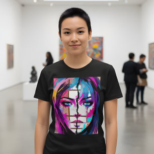 Triblenda Neon Soul Camiseta de retrato abstracto de arte