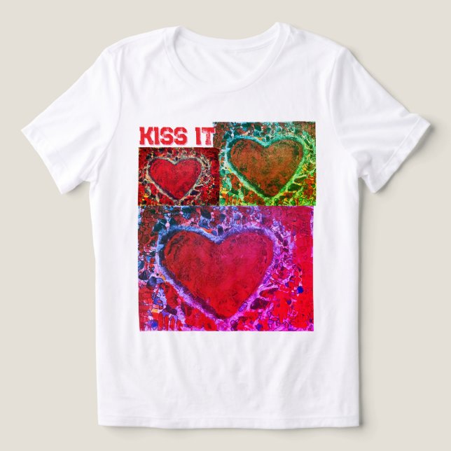 Triblenda Niños "Besan" camiseta de varios corazones (Diseño delantero )