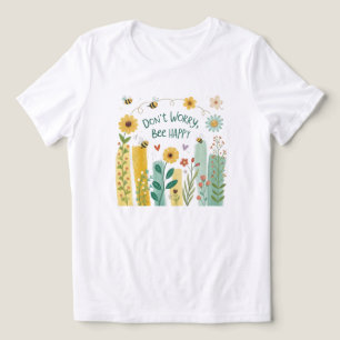 Triblenda No te preocupes, abeja feliz Camiseta de abeja lin